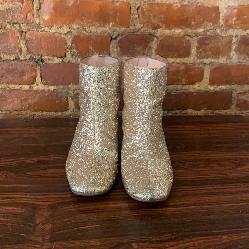 Kate Spade Gold Glitter Heeled Boots